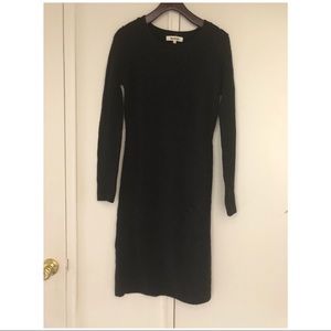 Black cable knit sweater dress